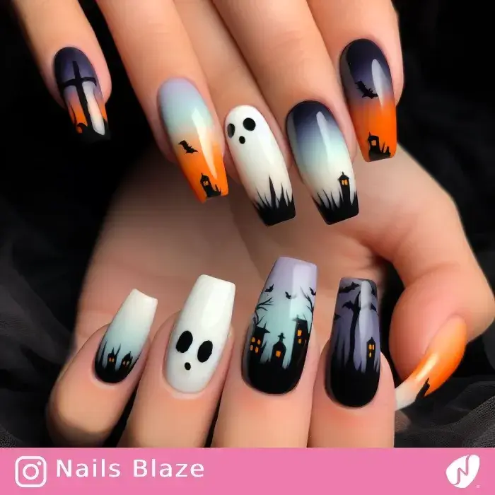 Haunted House Nails | Halloween - NB494