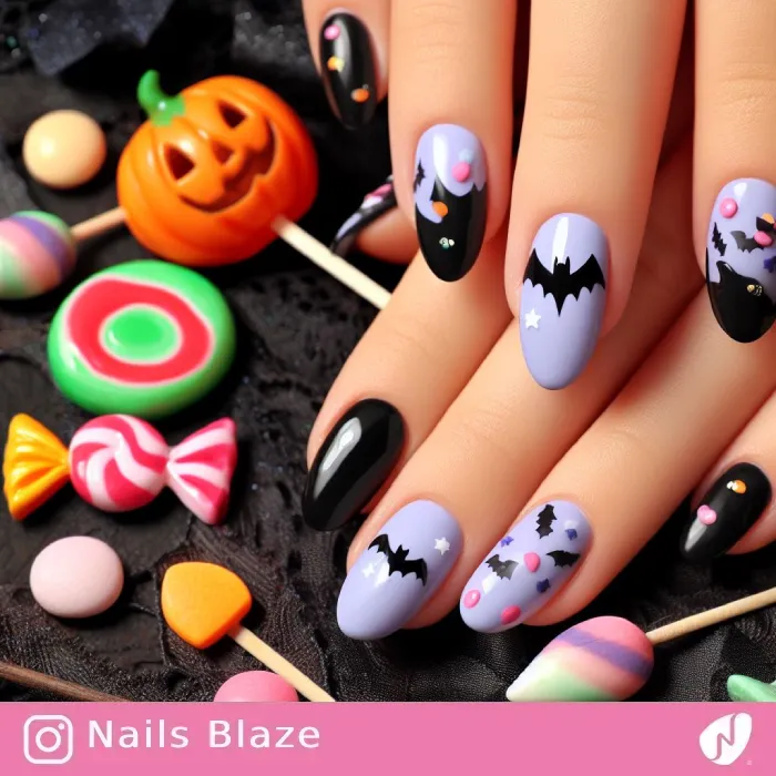 Kids Cute Bat Nails | Halloween - NB522