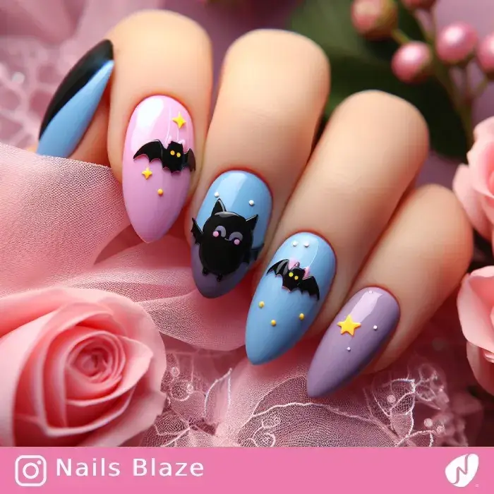 Kids Cute Bat Nails | Halloween - NB524