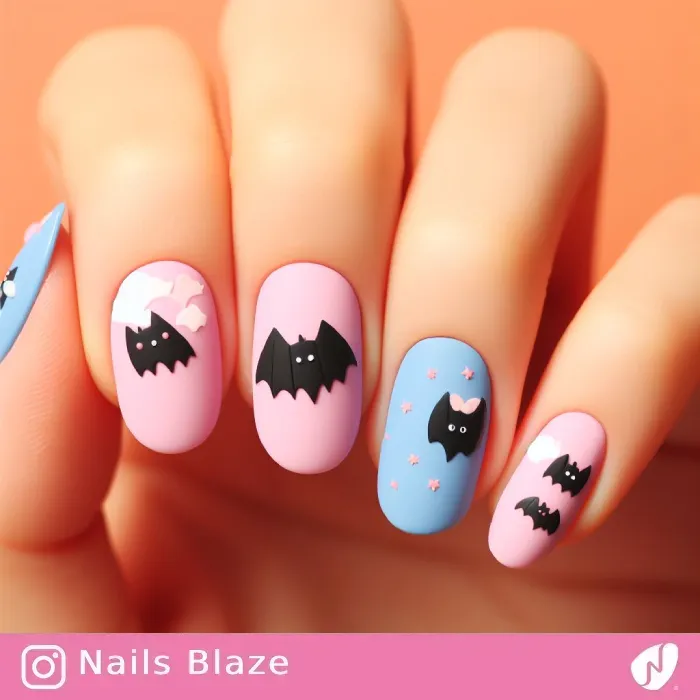 Kids Cute Bat Nails | Halloween - NB528