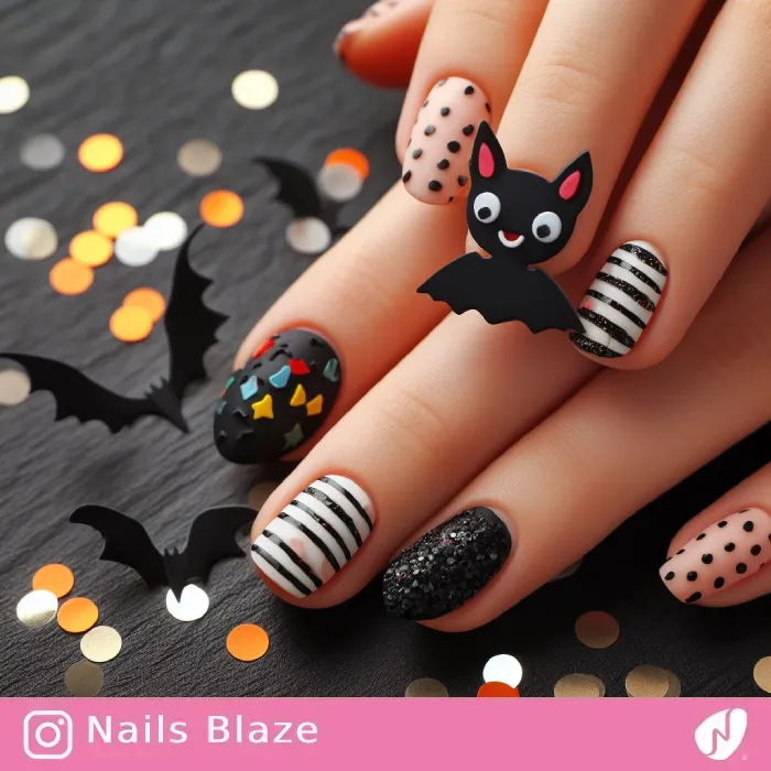 Kids Cute Bat Nails | Halloween - NB529