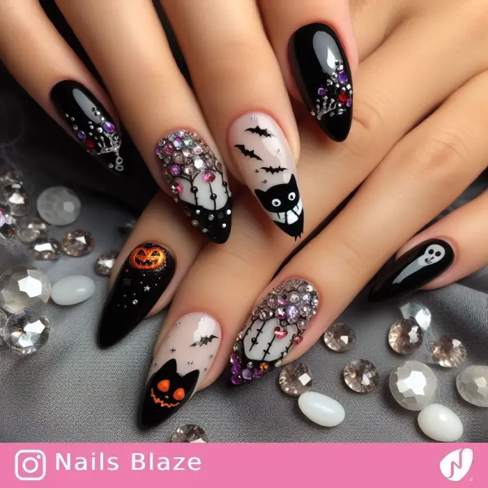 Black Cat Nails | Halloween - NB543