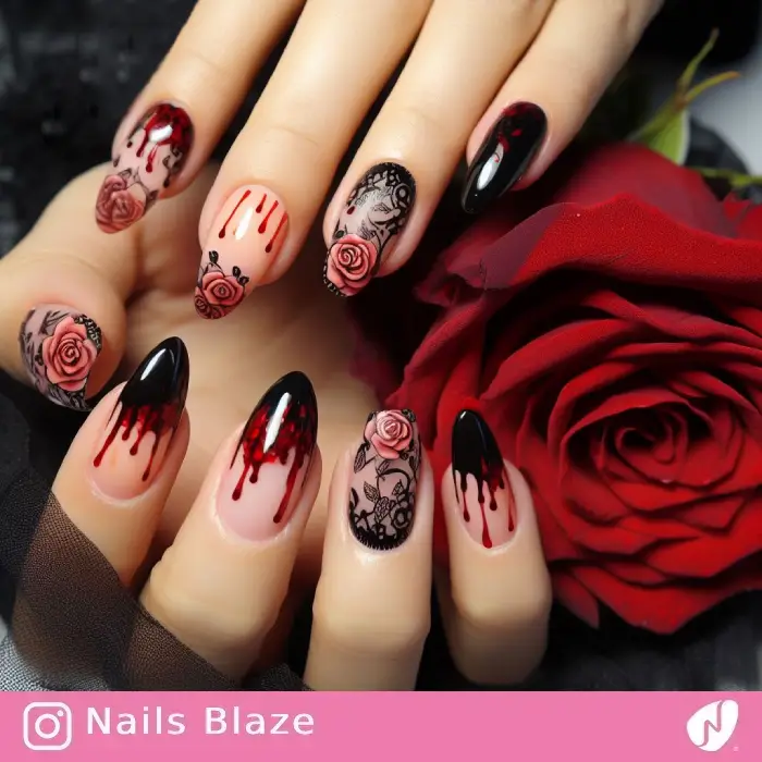 Blood and Roses Nails | Halloween - NB595