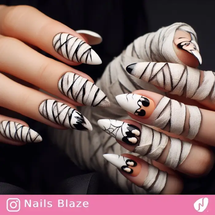 Mummy Wrappings Nails | Halloween - NB610