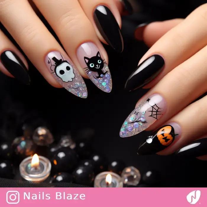 Black Cat Nails | Halloween - NB654