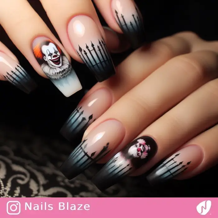 Creepy Clown Nails | Halloween - NB670
