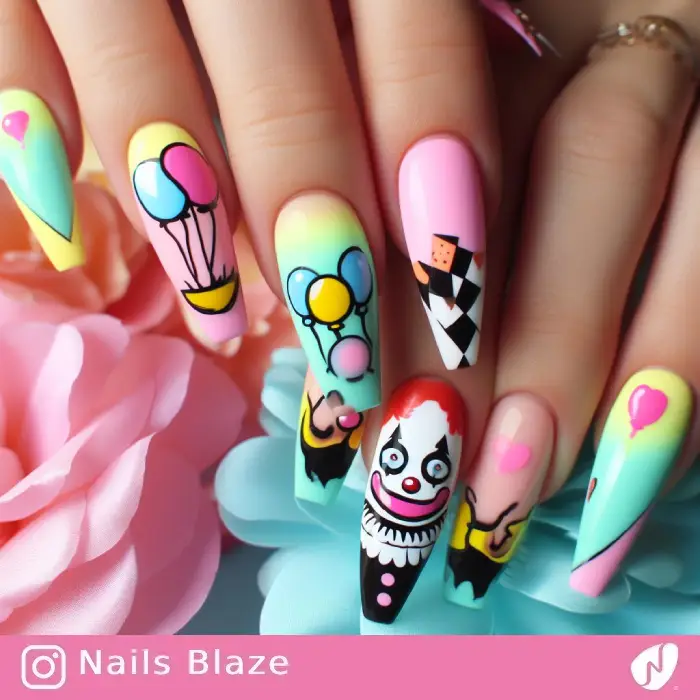 Clown Nails | Halloween - NB682