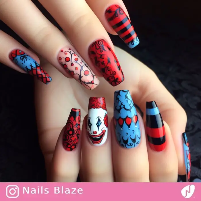 Creepy Clown Nails | Halloween - NB686