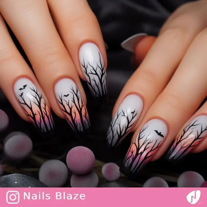 Scary Trees Nails | Halloween - NB711