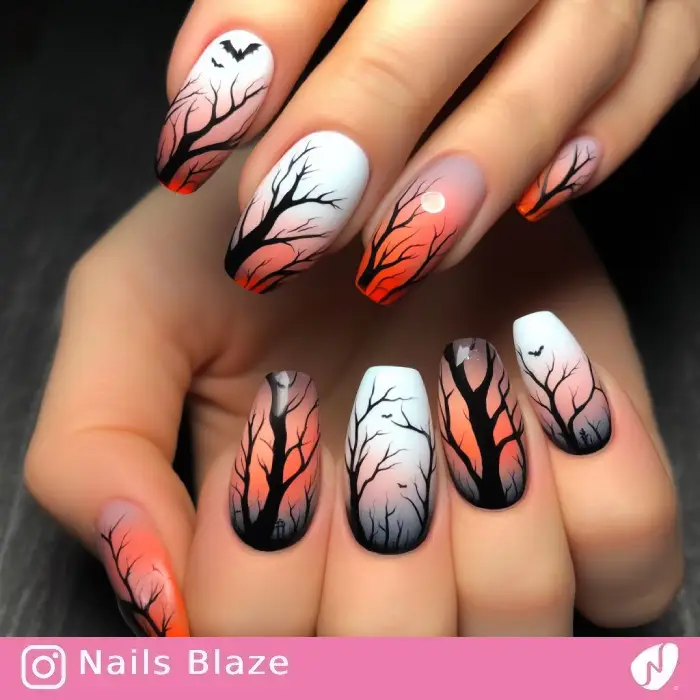 Scary Trees Nails | Halloween - NB716