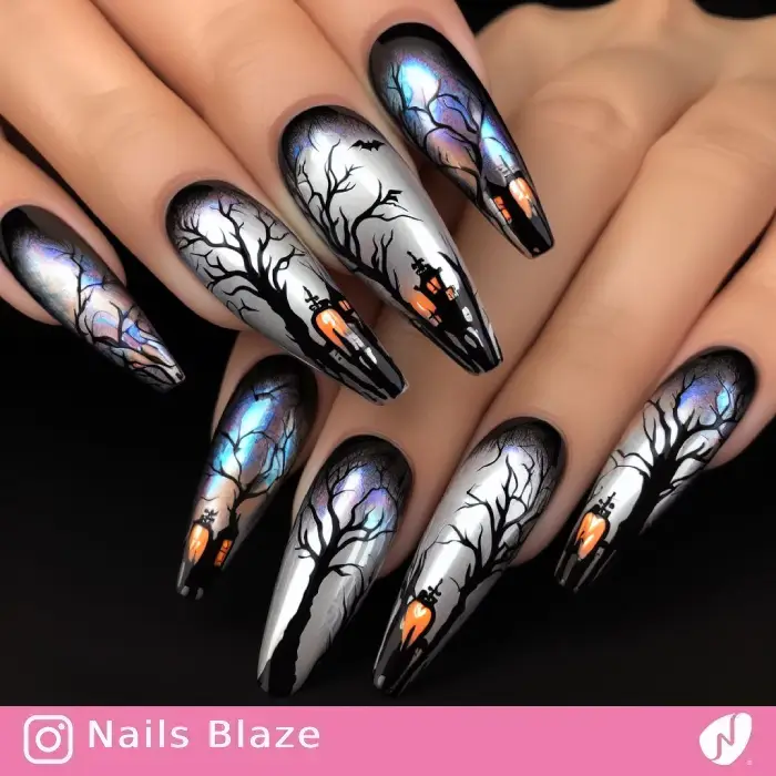 Scary Trees Nails | Halloween - NB717