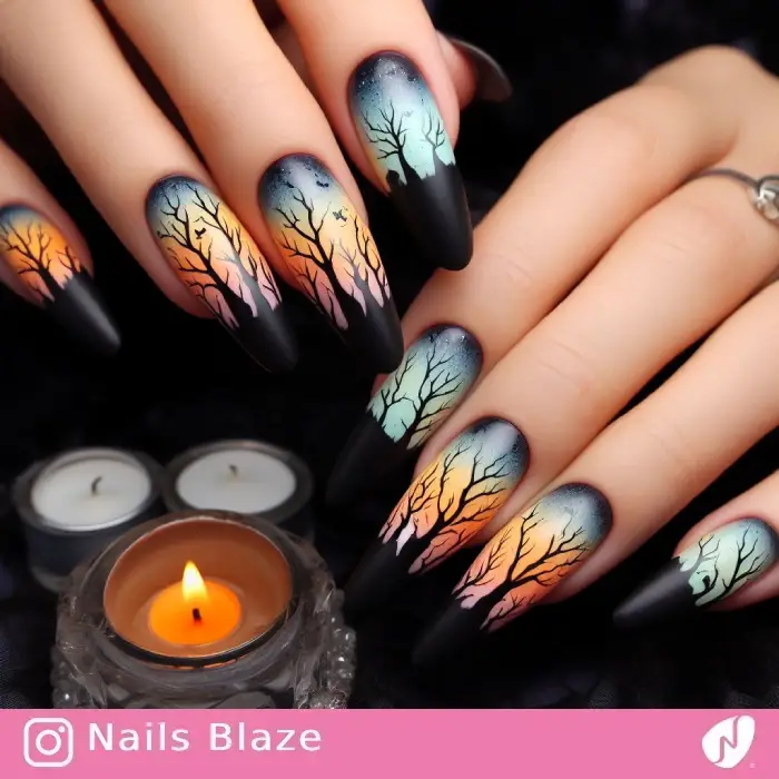 Scary Trees Nails | Halloween - NB720