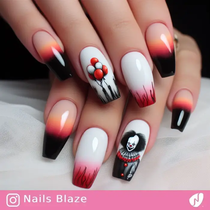 Clown Nails | Halloween - NB745