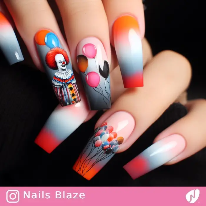 Clown Nails | Halloween - NB748