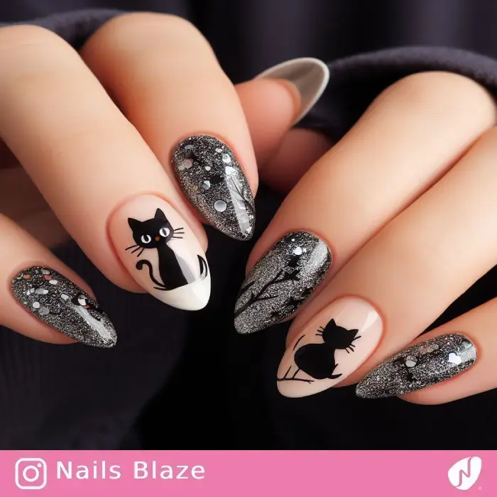 Black Cat Nails | Halloween - NB752
