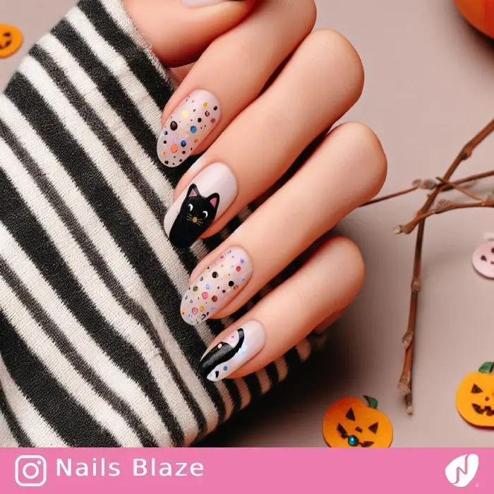 Black Cat Nails | Halloween - NB753