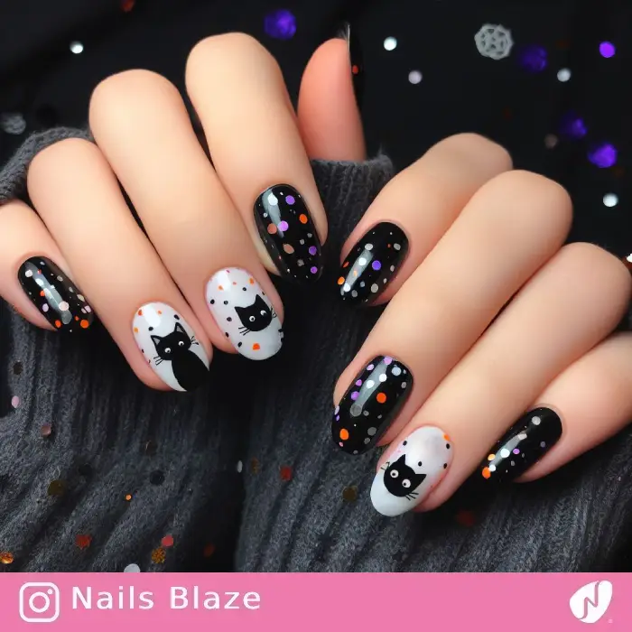 Black Cat Nails | Halloween - NB754