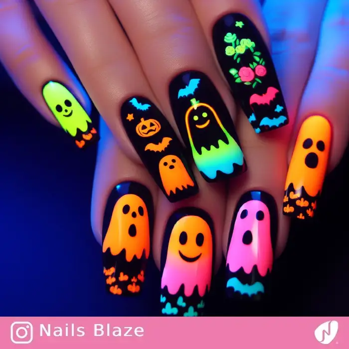 Neon Ghost Nails | Halloween - NB791