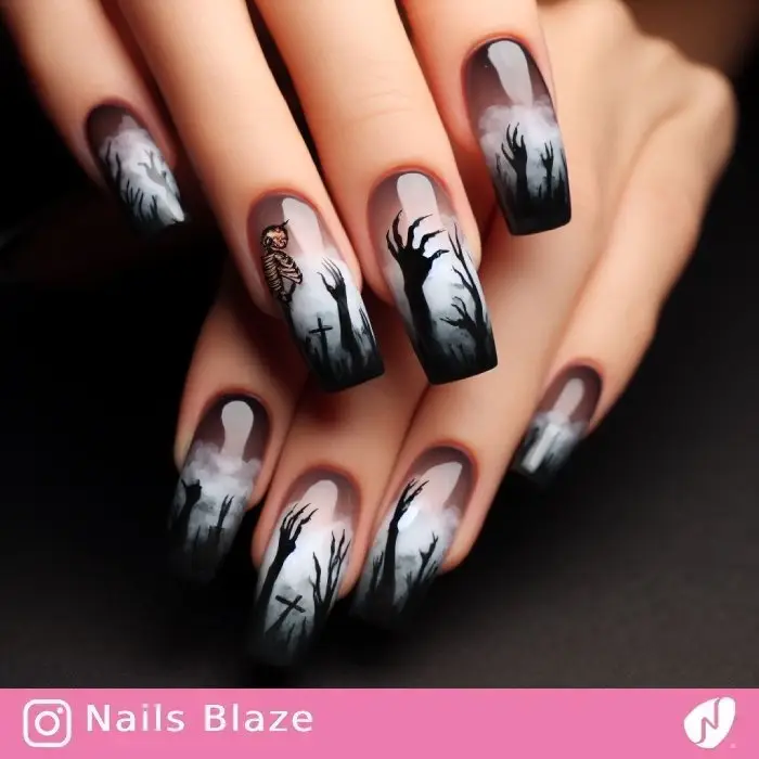 Zombie Hand Nail Designs | Halloween - NB800