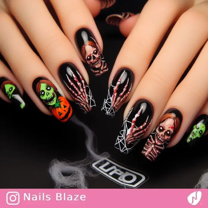 Zombie Hand Nail Designs | Halloween - NB804