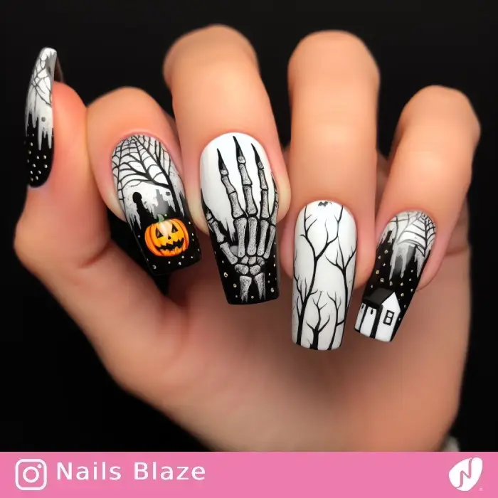 Zombie Hand Nail Designs | Halloween - NB805