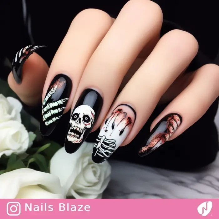 Zombie Hand Nail Designs | Halloween - NB807