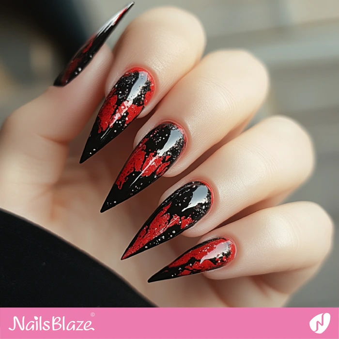 Stiletto Nails with Blood Design for Halloween | Halloween Blood Nails - NB5787