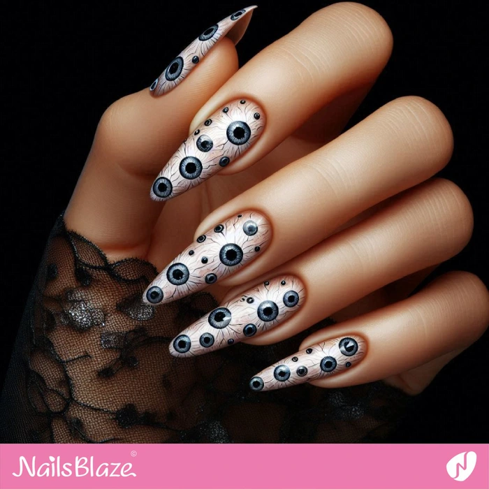 Eyeball Nail Design for Halloween | Halloween Eyeball Nails - NB5804