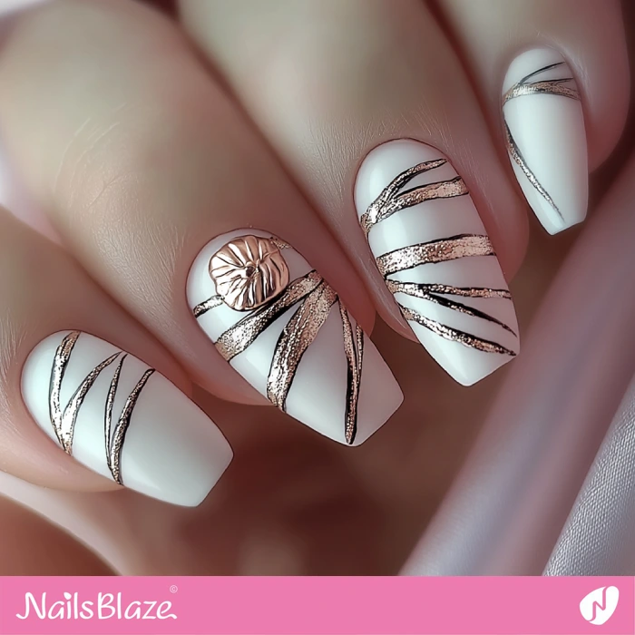 Elegant Halloween Nails with Mummy Design | Halloween Mummy Nails - NB5825