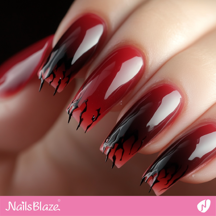 Vampire Claw Scratch Nails Design | Halloween Vampire Nails - NB6020