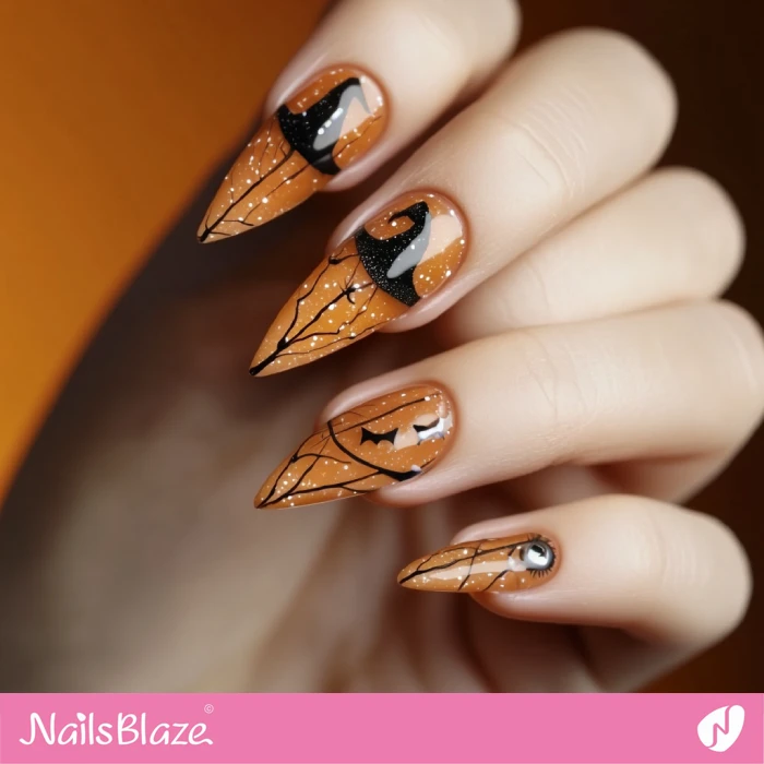 Witchy Brown Nails | Halloween Witch Nails - NB5917