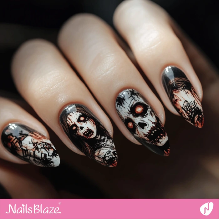 Scary Zombie Nails for Halloween | Halloween Zombie Nails - NB5865