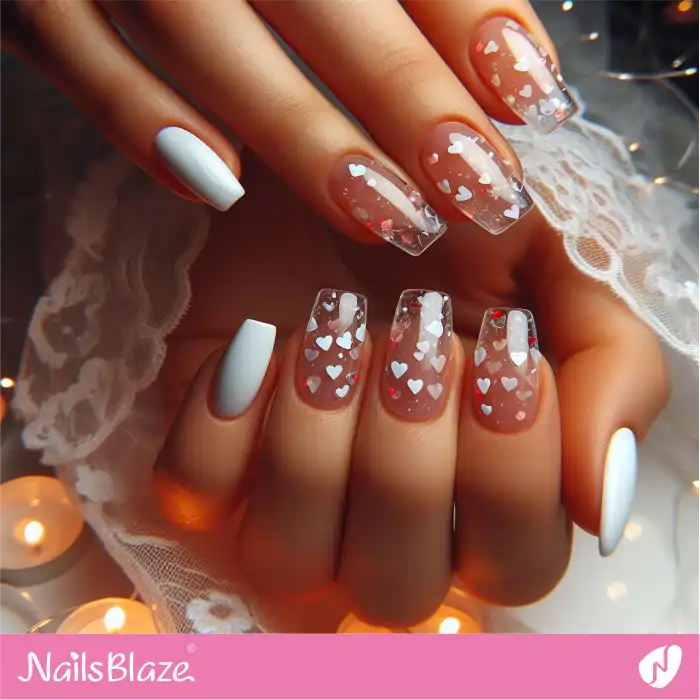 White Tiny Hearts for Encapsulated Nails | Heart Nails - NB4771