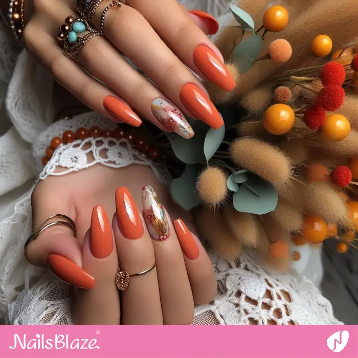 Classy Orange Nails for Summer Holiday | Holiday Nails - NB3791