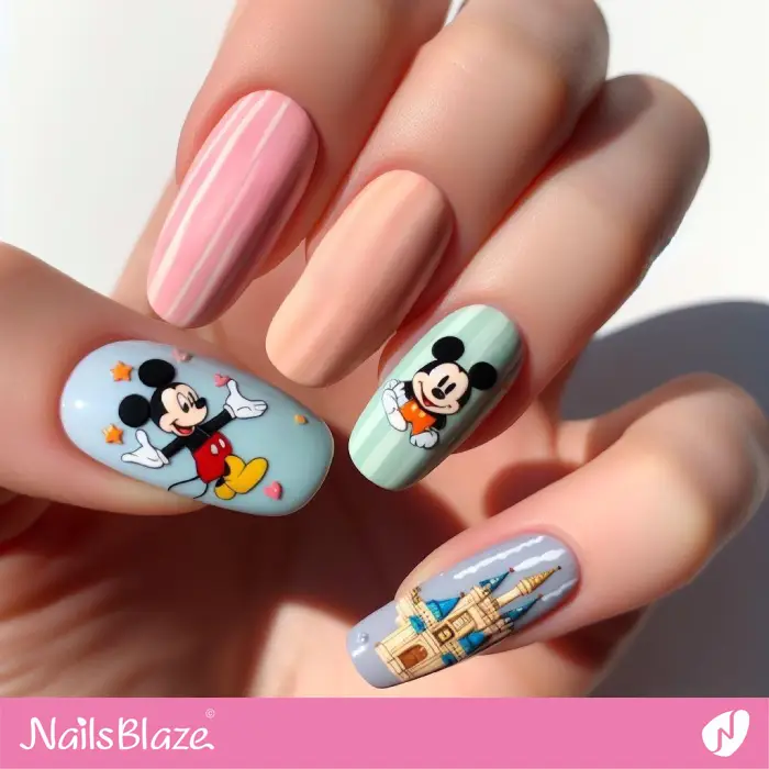 Mickey Mouse Disney Nails Design | Holiday Nails - NB3801