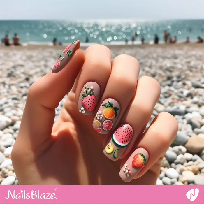 Summer Holiday 3D Fruit Nail Art | Holiday Nails - NB3806