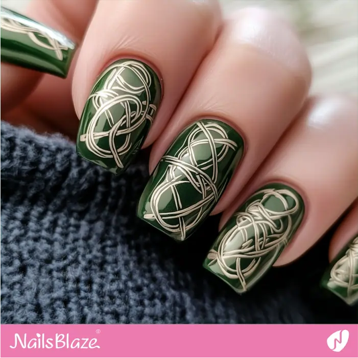 Nails with Gaelic Pattern | St. Patrick