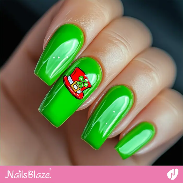 Leprechaun-inspired Long Neon Green Nails | St. Patrick's Day Nails- NB7745