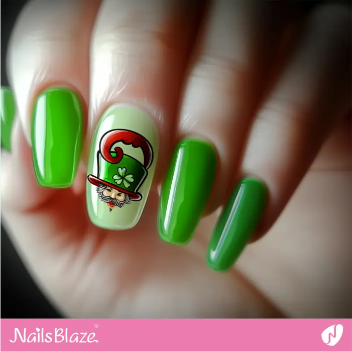 Neon Nails with Leprechaun Accent | St. Patricks Day Nails- NB7748