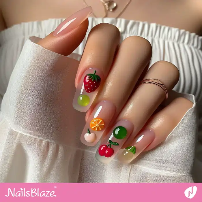 Summer Fruit Nails Design for Summer | Jelly Nails - NB4395