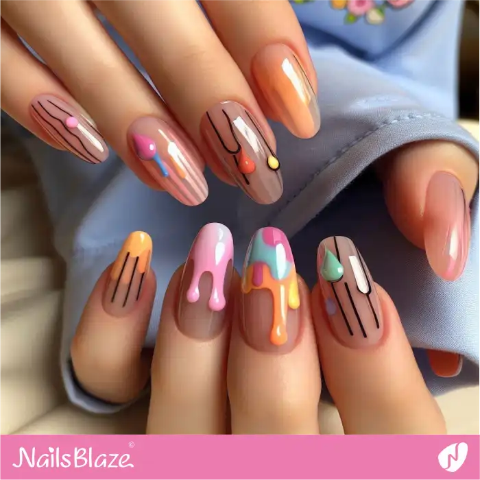 Colorful 3D Drips for Jelly Nails Design | Jelly Nails - NB4398