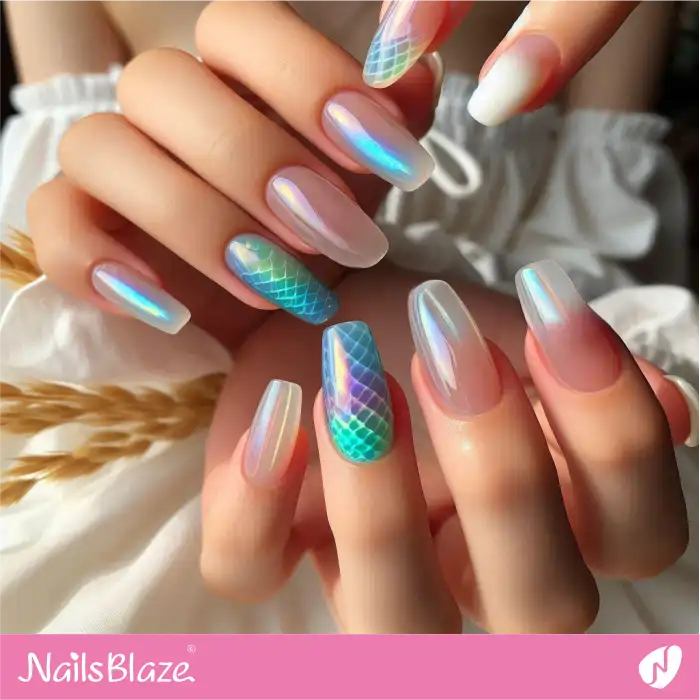 3D Mermaid Nails Design | Jelly Nails - NB4400