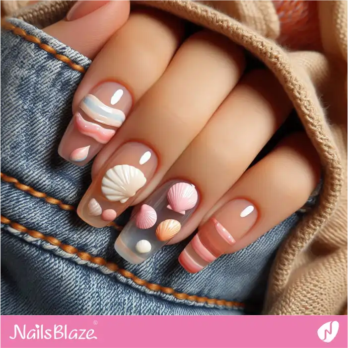 Jelly Nails Seashell Design | Jelly Nails - NB4390