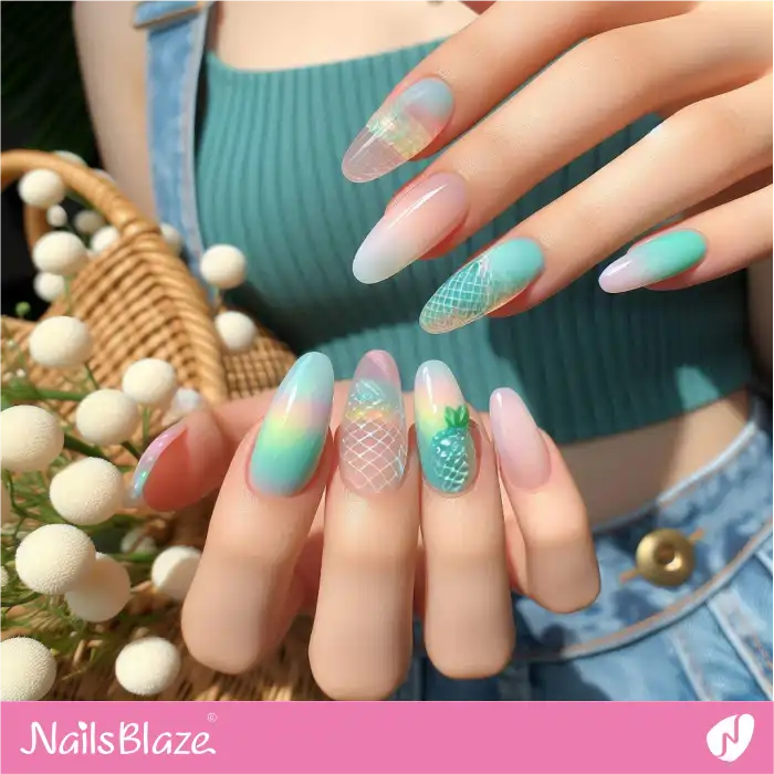 Colorful Pastel Color Nails Design | Jelly Nails - NB4392