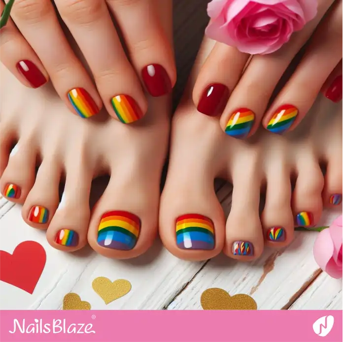 Pride Toe Nails  Rainbow toe nails, Neon toe nails, Toe nail designs