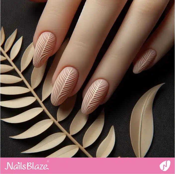 Minimal Matte Leaf Nails | Nature-inspired Nails - NB1439