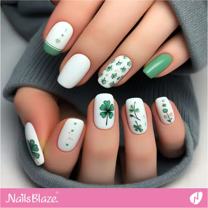 4-Leaf Clover Nail Art | Nature-inspired Nails - NB1461