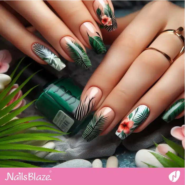 Delicate Fern Frond 3D Nail Art