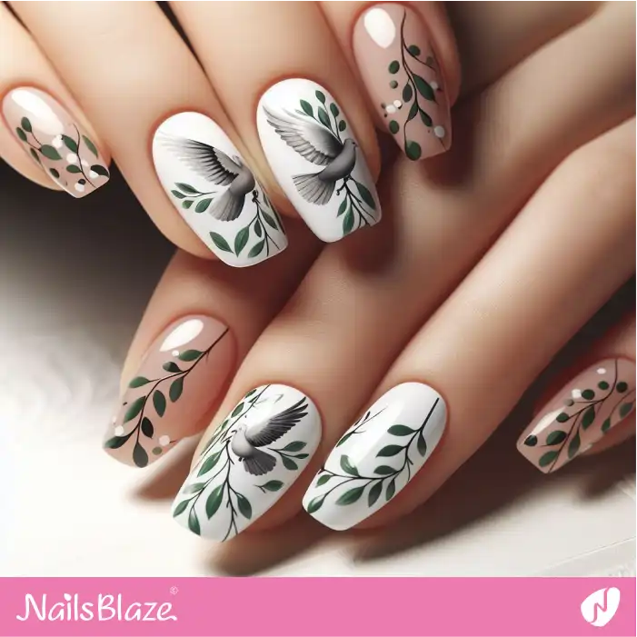 Elegant Subtle Leaf Nail Patterns