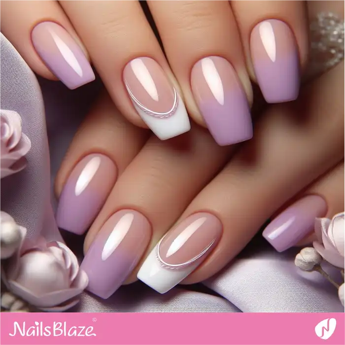 Lilac Ombre Nails with French Accents | Spring Nails - NB3881